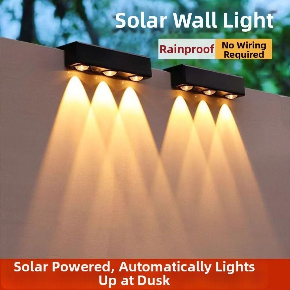 Super Bright LED Solar Garden Lights Waterproof Wall-mounted Wall Washer Light Energy Saving Modern Outdoor Wall Lantern Garden