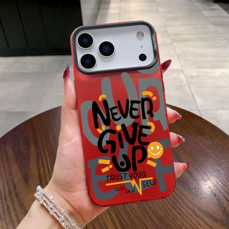 Inspirational English Applicable Apple 17Pro Mobile Phone Case iPhone16 Color Silver 1514 Laser 13promax12xsm