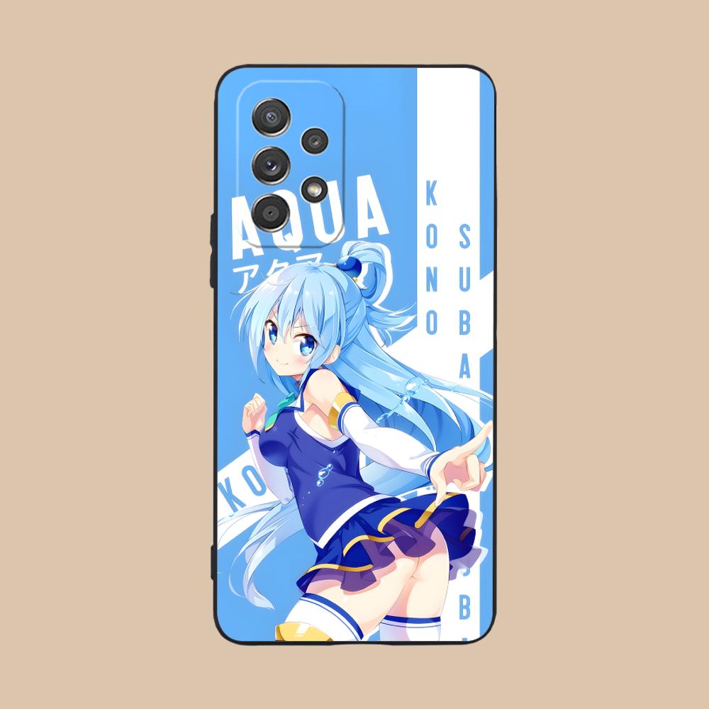 Konosuba Aqua Matte TPU Mobile Phone Case for Samsung Galaxy A56 55 54 53 52 51 36 35 34 23 16 15 5G Colorful Cover