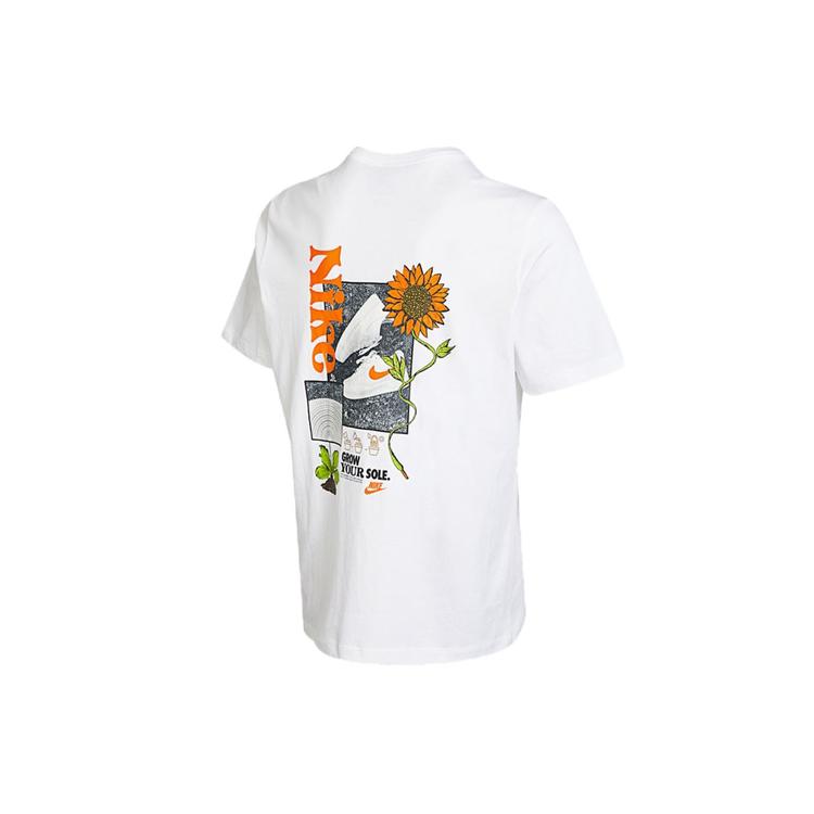 Nike T Shirts Men's White Crew Neck Moderate Straight Fit DQ1034-100