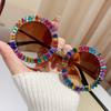 New fashionable European and American diamond-encrusted round frame sunglasses ins hip-hop party funny outdoor street photography trendy sunglasses