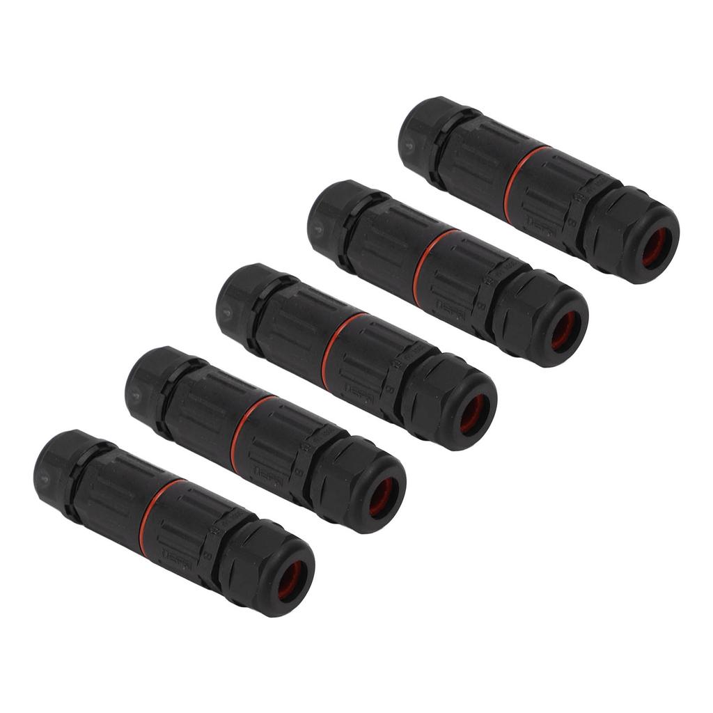 5 stk M3 2-pinners luftfartskontakt dokkingskontakt IP68 vanntett utendørs gatelampe ledningskabel