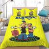 Exquisites Süßes Cartoon P-popeye Bettwäsche-Set Kinder Bettbezug Kissenbezug Jugend Kinder Mädchen Jungen Geschenk Schlafzimmer Dekoration 135x200cm