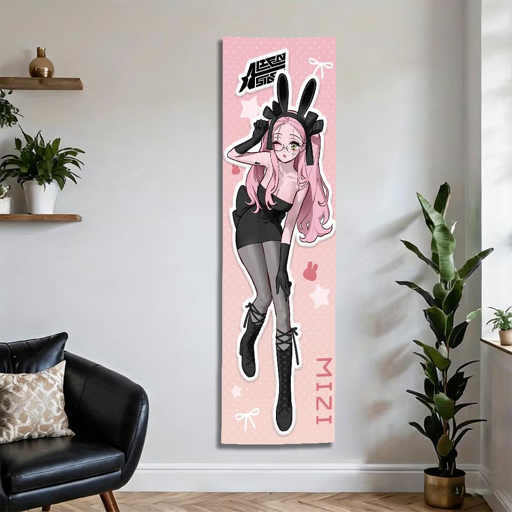 A-Alien Stage Ivan & Mizi Bunny Girl Long Tapestry, Vertical Anime Wall Hanging For Bedroom, Door, Otaku Room Decor
