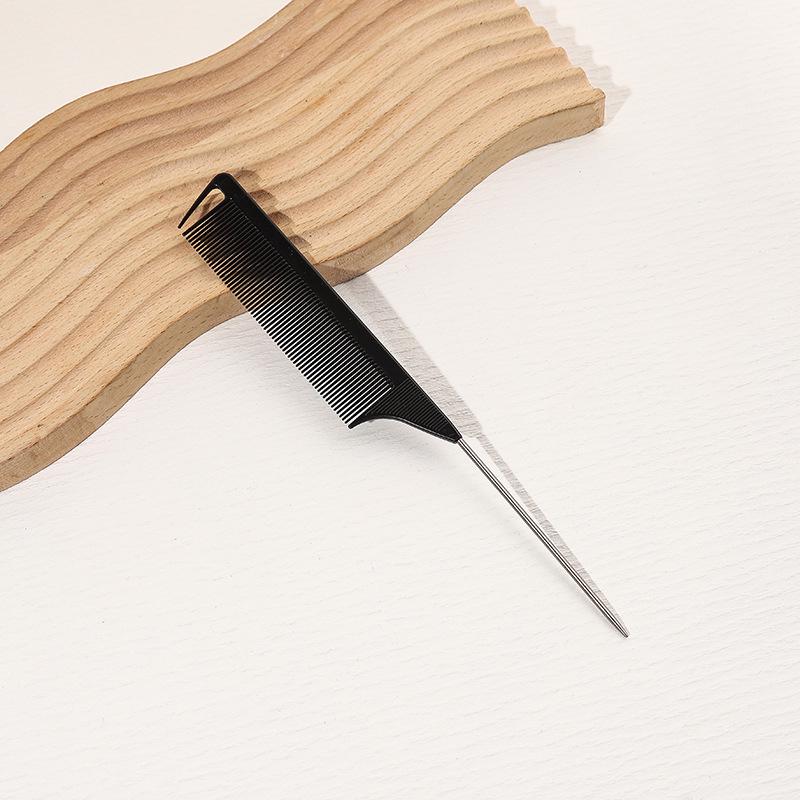 

Расческа для укладки волос со стальными иглами для парикмахерских и барбершопов Highlight Comb (1 piece) чёрный