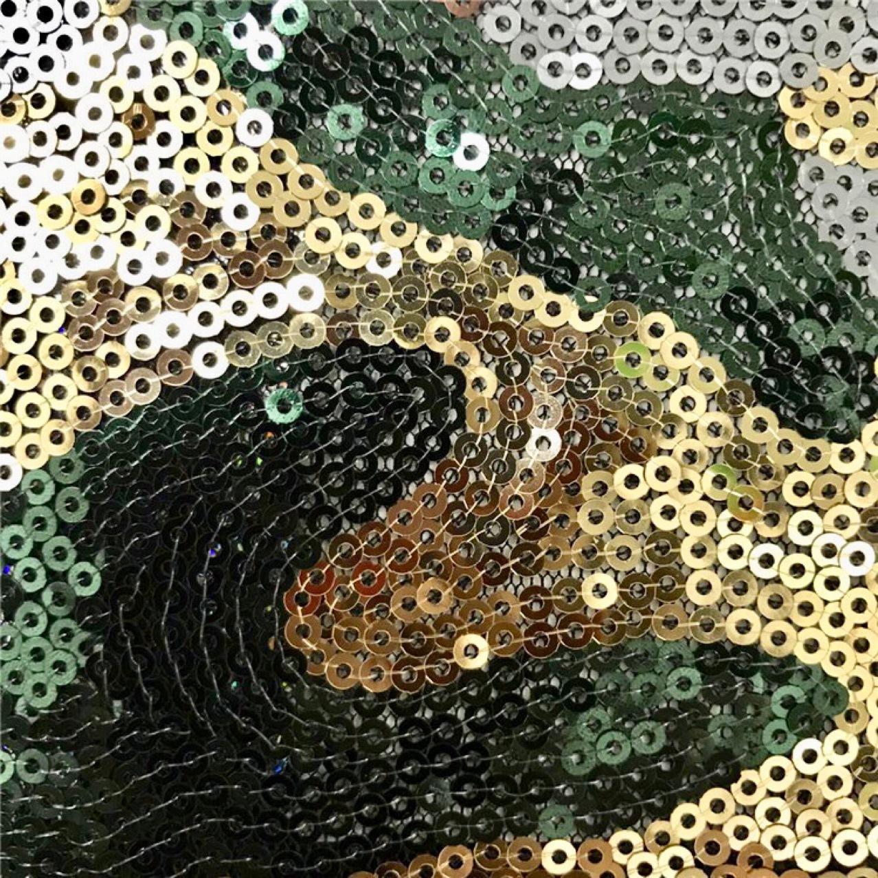 1 ярд африканская кружевная ткань с вышивкой пайетками, камуфляжная вышитая ткань, кружево с пайетками и бисером 3 мм для шитья одежды своими руками 1yard