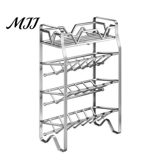 Stainless Steel Seasoning Rack Spice Rack, 2/3/4 Tier Condiment Organizer for Multi Layer Countertop, Multi-purpose Multi-Layer Bottle Holder Kitchen