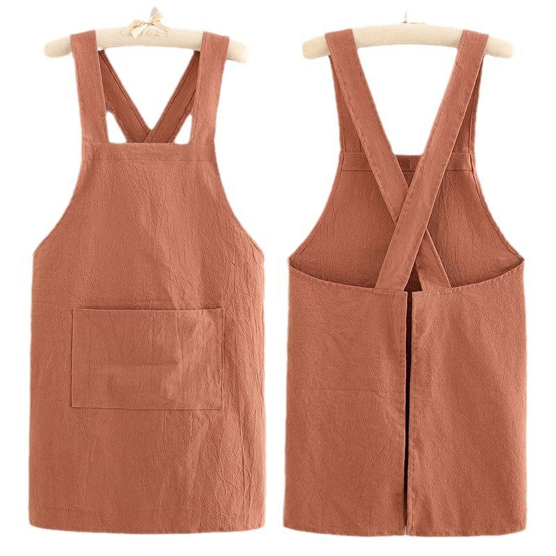 Cooking Cotton Kitchen Aprons Breathable Wear Resistant Adult Waist Aprons Anti Fouling Soft Restaurant Work Clothes Home