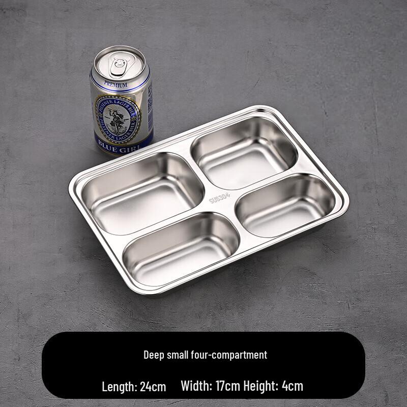 304 Stainless Steel 4-Compartment Meal Tray