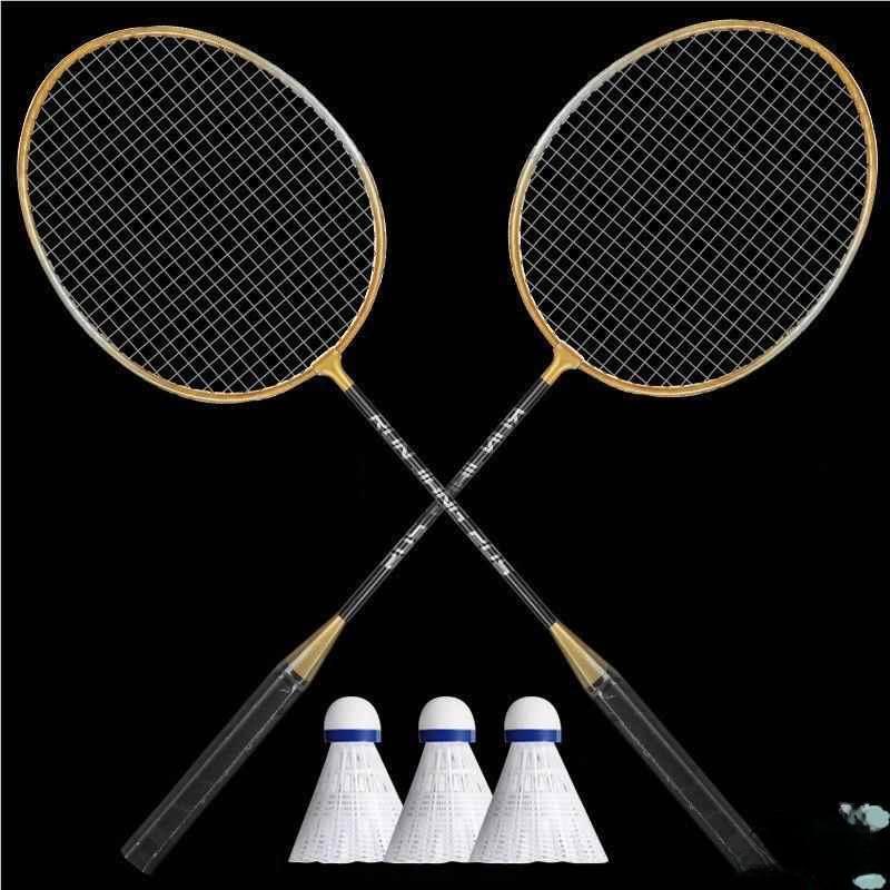 Langlebiges Nylon-Legierungs-Badminton-Schläger-Doppelset für Herren, Studenten, Offensive, Robust, Anfängerfreundlich, Sport Fitn Fans Zubehör