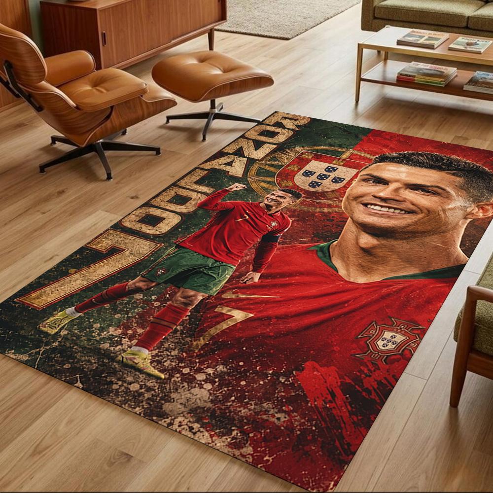 Cristiano Ronaldo Floor Rug Office Rug Perfect for Hallway Playrooms Study room Dining Room Anti-slip Rug Decorate Offices