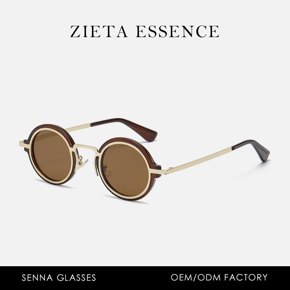 Metal Harbor Style Small Round Frame Sunglasses P Glasses Punk Full Frame British Retro Sunglasses