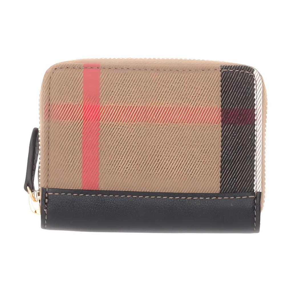 Burberry Fabric With Leather Trim Wallet Women's Brown & Multicolor 80840301