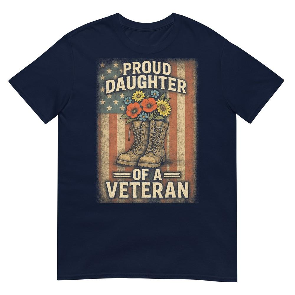 Proud Daughter Veteran Day American Flag Military TShirt S