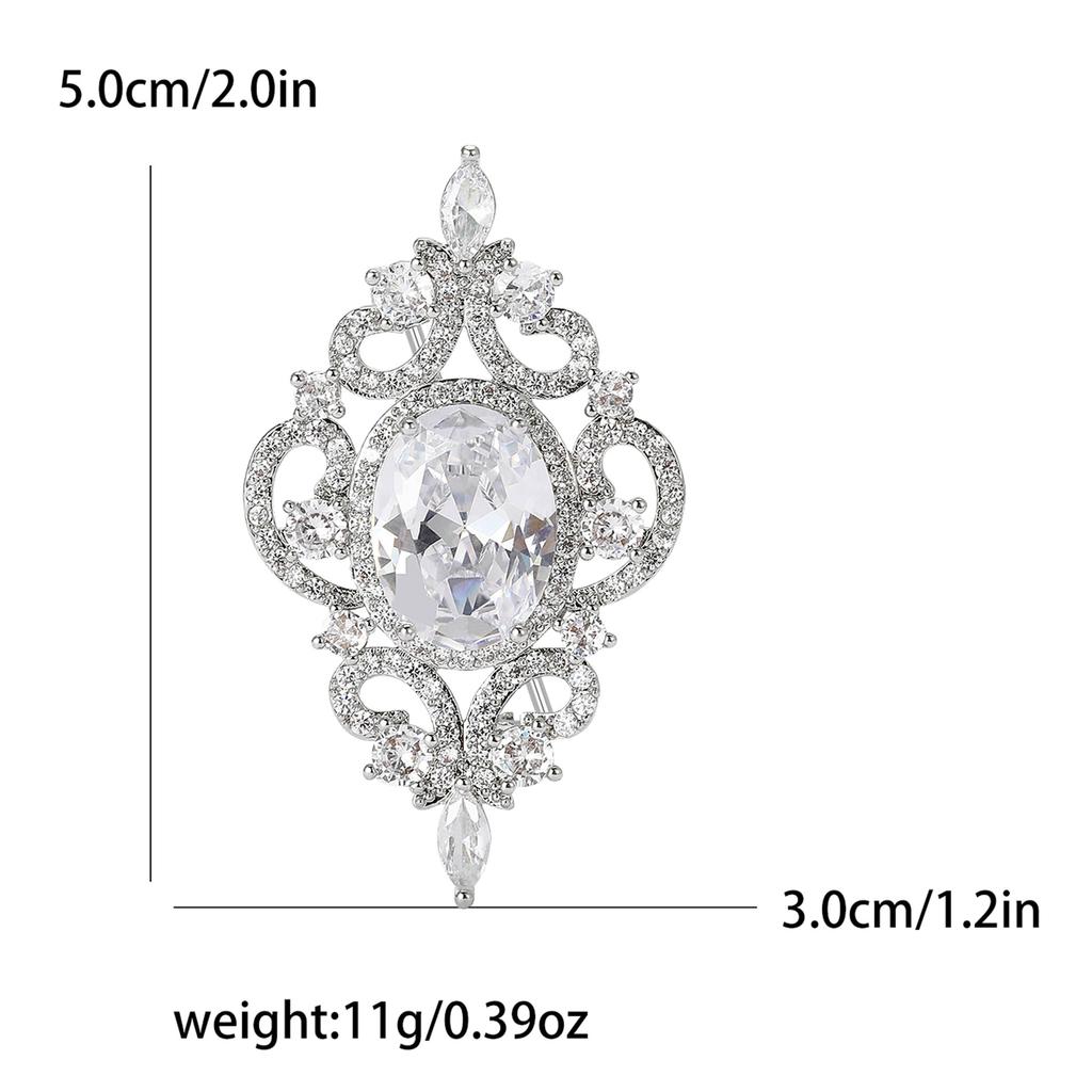 Amazon Hollow Zircon Court Style Brooch Simple Light Luxury Women'S Clothing Corsage Jewelry Pin