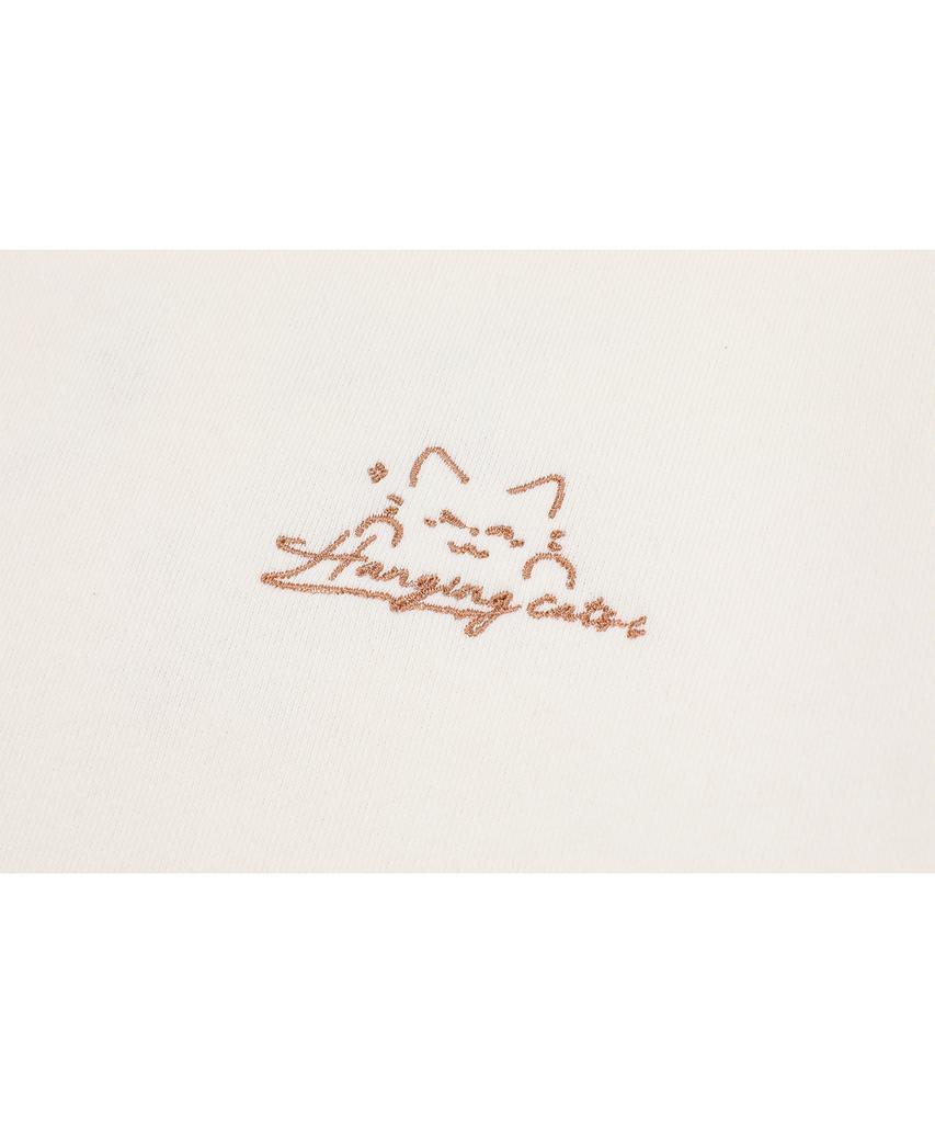 CPGN STUDIO Hanging Cats Embroidered Hoodie Cream
