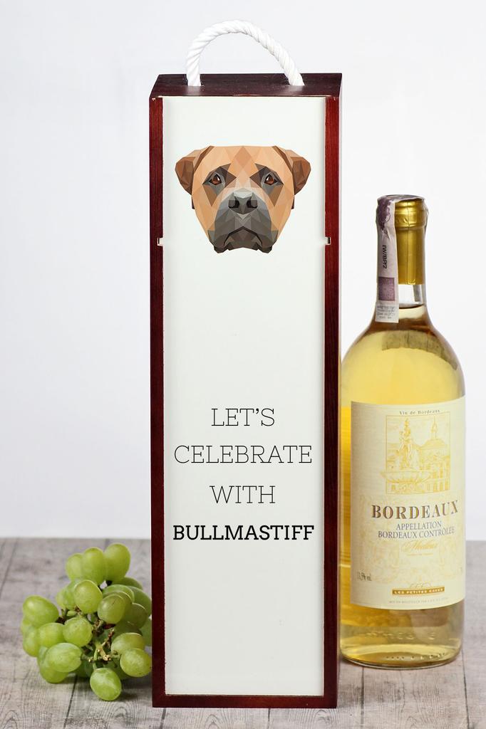 Bullmastiff, Bulmastif - Geometric Box With Photo And Inscription For Wine Brand Art-Dog