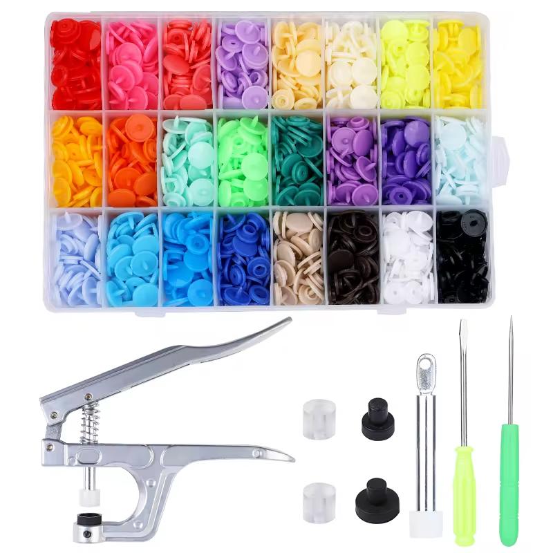 Fenrry 85/150/170/360Sets T5 Plastic Snap Button Fastener Snaps Pliers Sewing Tool Kit Press Machine Resin Garment Accessories