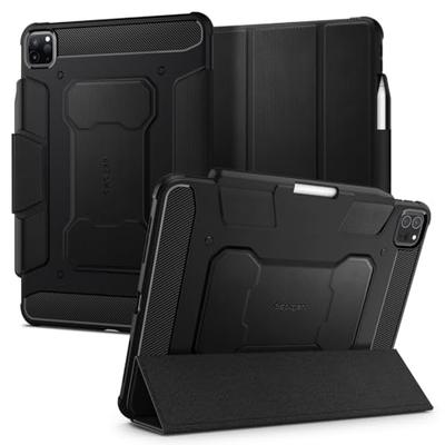 Spigen Rugged Armor Pro Hülle für iPad Pro 11 Zoll (2022, 2021, 2020, 2018) 4./3./2./1. Generation, Dreifach faltbare Hülle mit Ständer, Apple Pencil Kompatibel