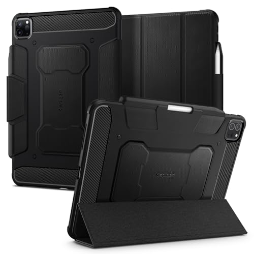 

Spigen Rugged Armor Pro Case for iPad Pro 11-inch (2022, 2021, 2020, 2018) 4th/3rd/2nd/1st Generation, Tri-Fold Cover with Stand, Apple Pencil Compati