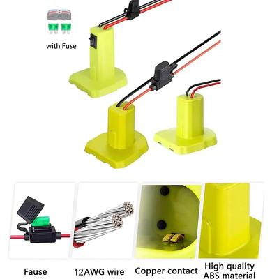 Adaptér baterie pro Ryobi ONE+ 18V NiMH/NiCd/Li-ion baterie DIY Adaptér pro Power Wheels Konektor nářadí pro RYOBI S vodiči 12AWG