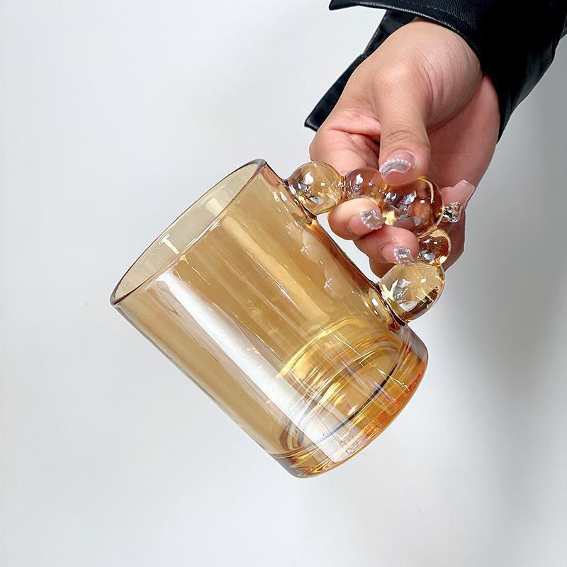 Clear Glass Mug With Handle Coffee Tea Water Daily Use Modern Minimalist Drinking Cup 350ml