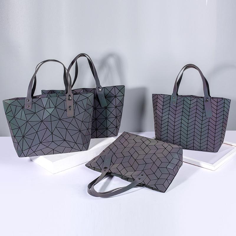 New Variety Luminous Rhombus Bag Women's Folding Laser Bag Rhombus Handbag Geometric Bag
