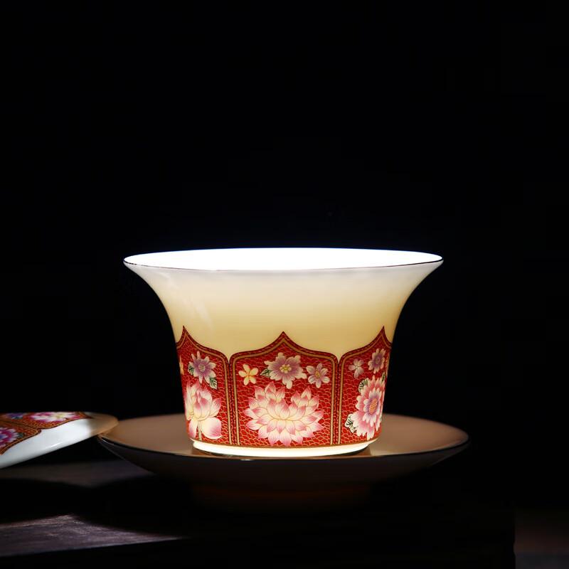 Chaxun White Porcelain Cloisonné Enamel Gaiwan - Imperial Yellow