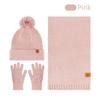3Pcs/Set Thicken Knit Beanie Snood Set Plush Lining Touchscreen Gloves  for Men Women