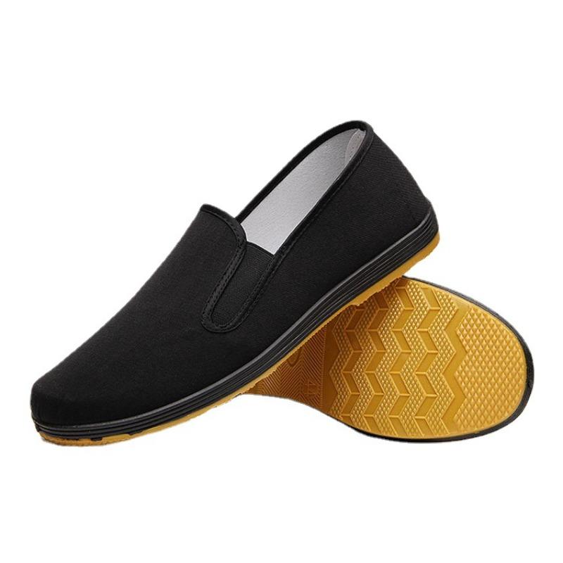 Summer Classic Beijing Cloth Shoes Men's Casual Work Slip-On Anti-Slip Wear-Resistant Cow Tendon Sole Lazy People Canvas Shoes