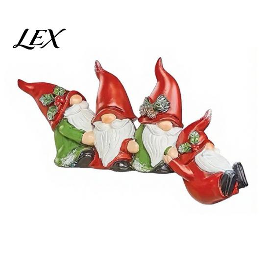 Humorous Xmas Party Favors Christmas Table Edge Sitter Figurine, Tug of War Hanging Character Decor, Snowman Thanksgiving Tiered Tray Displays