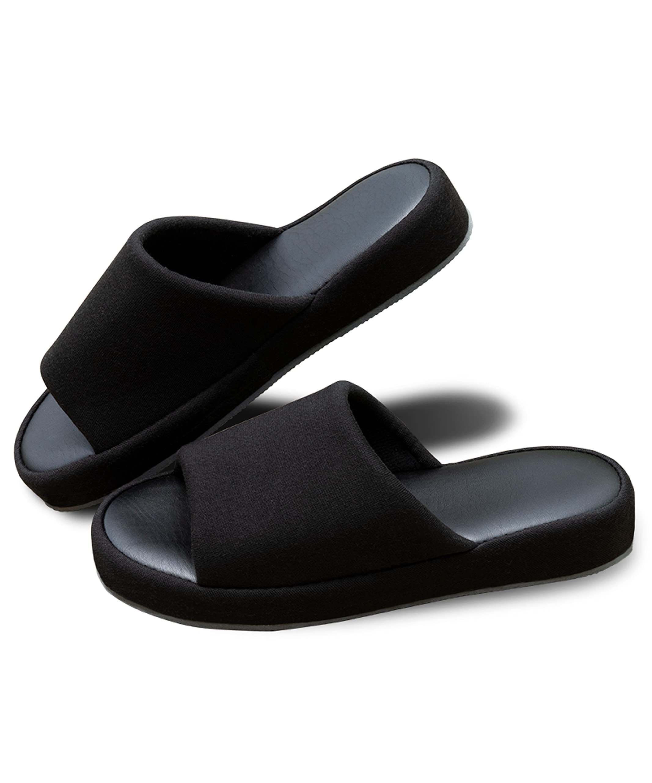 

IkucheL Room Shock Размер L Мужские тапочки, Антибактериальные, Унисекс, Легкие, Стильные, Амортизирующие, Черные, чёрный