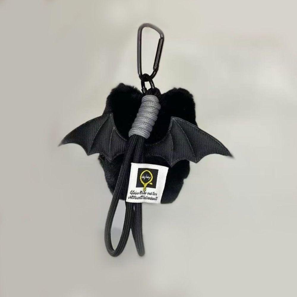 Car Key Ring Fish Black Cat Plush Doll Keychain Bib Wings Doll Bag Pendant Strawberry Car Key Ring School Bag Decoration