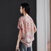 SOFSIL Women's Summer Printed Rolled Sleeve Blouse