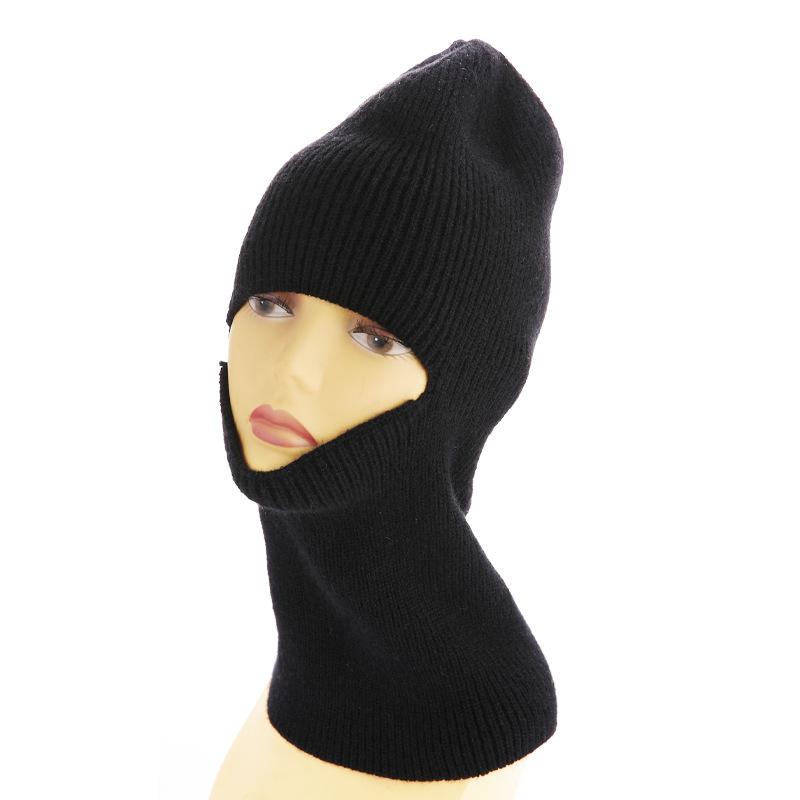 Ear Protector Knitted Pullover One Hole Windproof Mask Knitted Hat Winter Ski Wool Hat Women