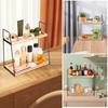 2-stufiges hölzernes Badezimmer-Organizer-Regal Waschtisch-Arbeitsplatte Kosmetik-Ablageregal Große Kapazität Desktop-Kleinteile Aufbewahrungshalter