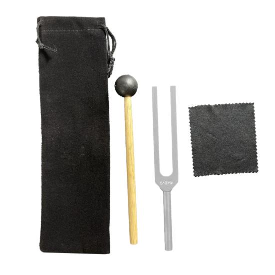 Aluminum Tuning Fork with Wooden Hanmmer Wrench Rag 128/256/512HZ Healing Instrument Tuning Fork Yoga