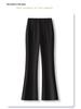 Women's Black Flared Pants - High-End Casual Draping for Spring 2025