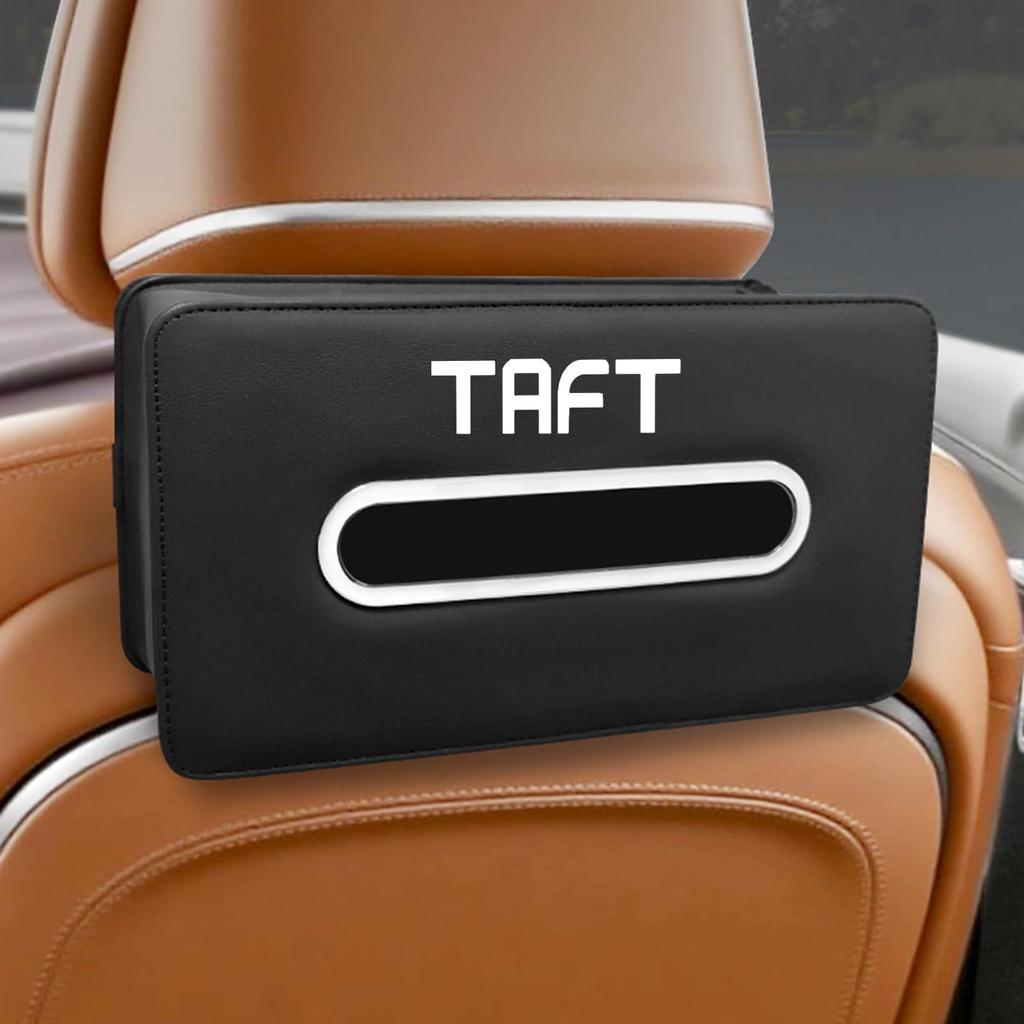 MAIFANGQI Car Tissue Suitable for Taft Tissue Paper Towel Tissue Box for Headrest or Large Microfiber Waterproof and Easy to Elastic Strap Black Bag,