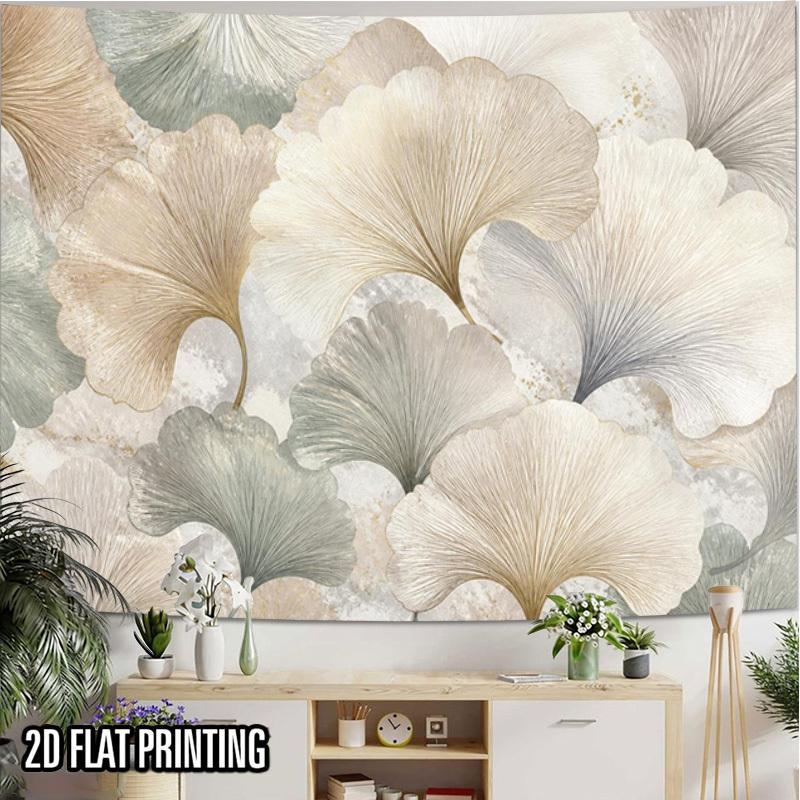 2D Flat, 2D Flat Print 1pc Tapestry Ginkgo Leaf Art Tapestry Nordic Style Wall Decor for Living Room Bedroom Multi-Size Polyester Background Resistant