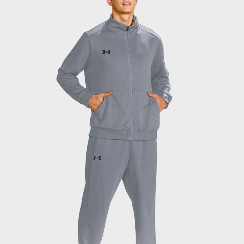 Under Armour Logo Knitted Jacket And Pants Casual Sports Set Men Sets Gray 23600304-014+23600703-014