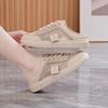 Little white shoes half-drag women's mesh outer wear fashionable flat platform summer new versatile casual bag head without heel