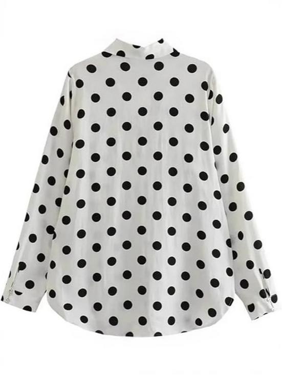 2026 Autumn/Winter European & American Style Polka Dot Loose Shirt