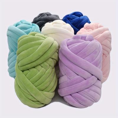 1pc Giant Soft Chunky Yarn - Velvet Jumbo Thread for Handmade DIY Throw Blankets Cushions, Pillows, Arm Knitting, Very Soft 500g