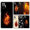 Phone Case For Xiaomi Redmi Note 14 13 12 Pro Plus 5G 9S 9 10 11 4G 14C 13C 12C 10C 9C 9A Soft Cover Flame Pattern
