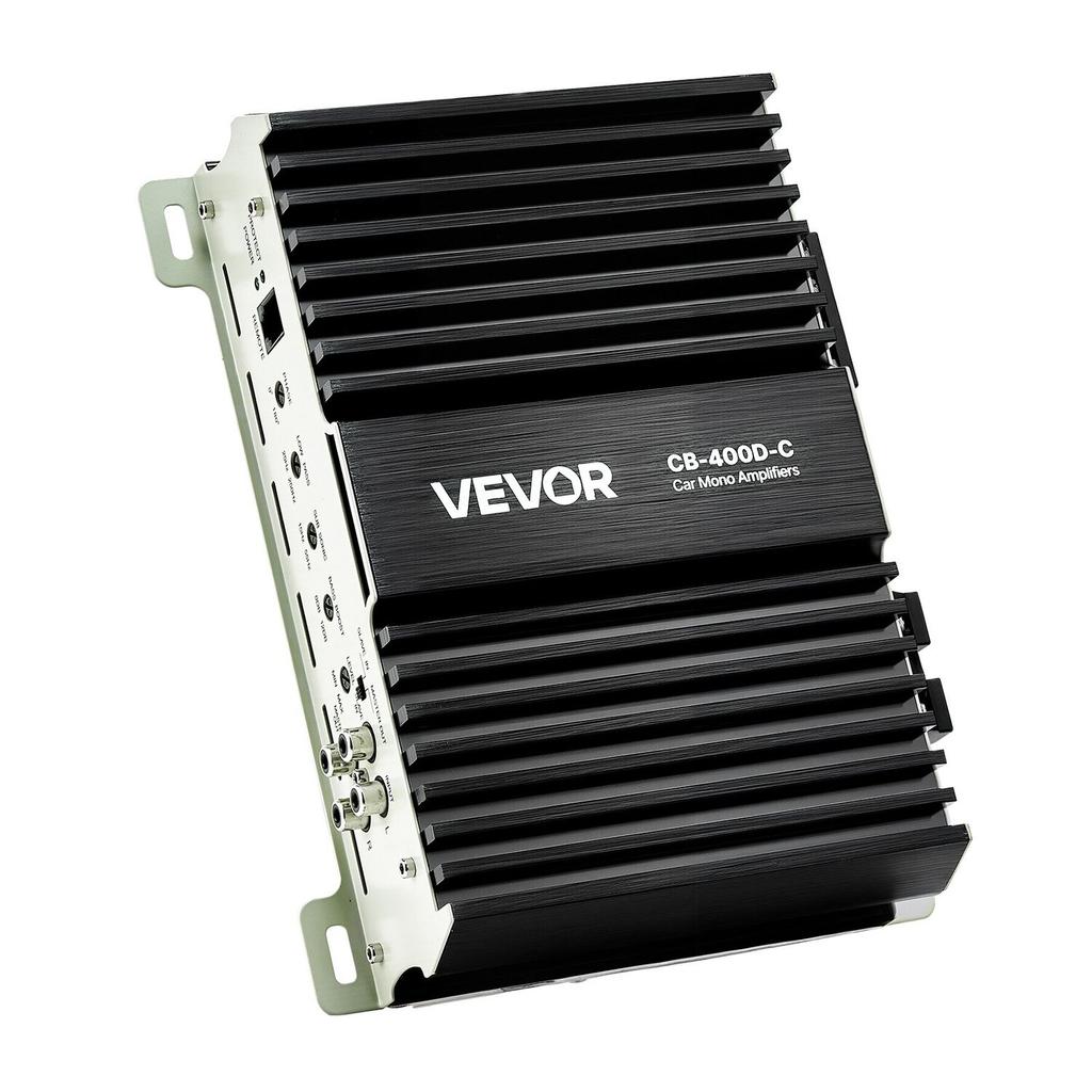 Monoblock Car Amplifier, 400W RMS MAX, 1/2/4 Ohm Stable, 1-Channel Class D Car Audio Amplifier with Remote Subwoofer Level Control, Low Pass Filter,
