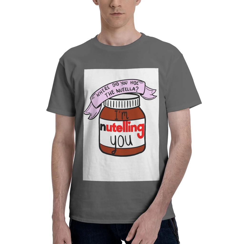 Nutella 100 Cotton TShirt Mens Oversized T Shirts Men Round Neck Short Sleeve S6XL