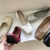 Fashion Japanned Square Toe Bowtie Ballets Shoes Ladies Soft Roll-Up Flats Loafers Barefoot Mocassines Woman Slip On Office Dress Shoes