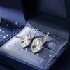 Elegant Faux Crystal Earrings 1 Pair Cubic Zirconia Drop Dangle for Women, Fashionable Dating Hoop Levelback Earrings, Sparkly Rhinestone Jewelry