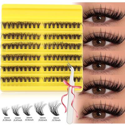 D Song Single Cluster False Eyelash Extension Set, Japanese And Korean Diy Segmented Natural Thick Hair Portable